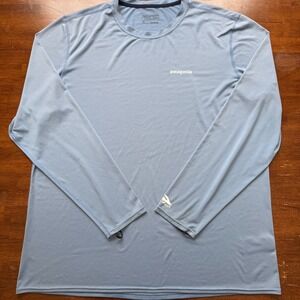 Patagonia RO Long Sleeved Sun Tee Mens XL Blue UPF 50 Long Sleeve Shirt